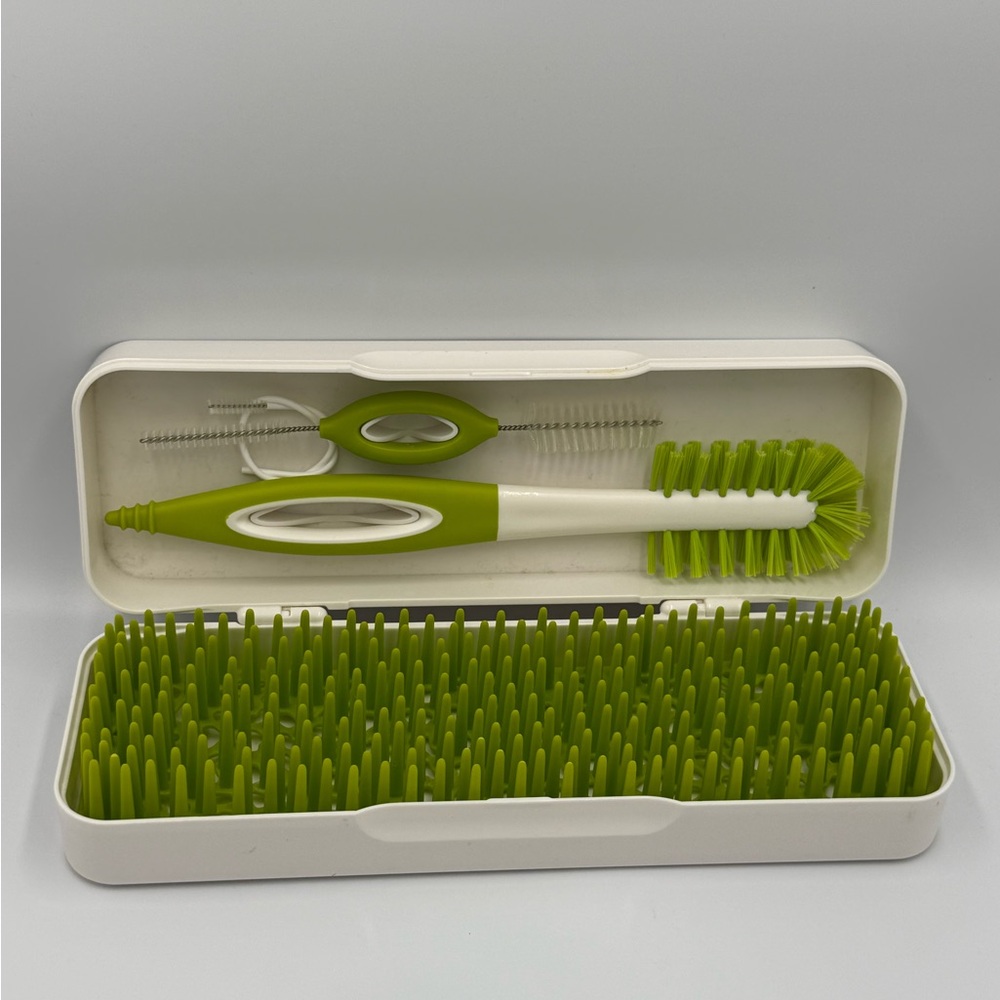 Boon Trip Silicone Travel Bottle Drying Rack‎ - Portable 3 Piece Set  Green